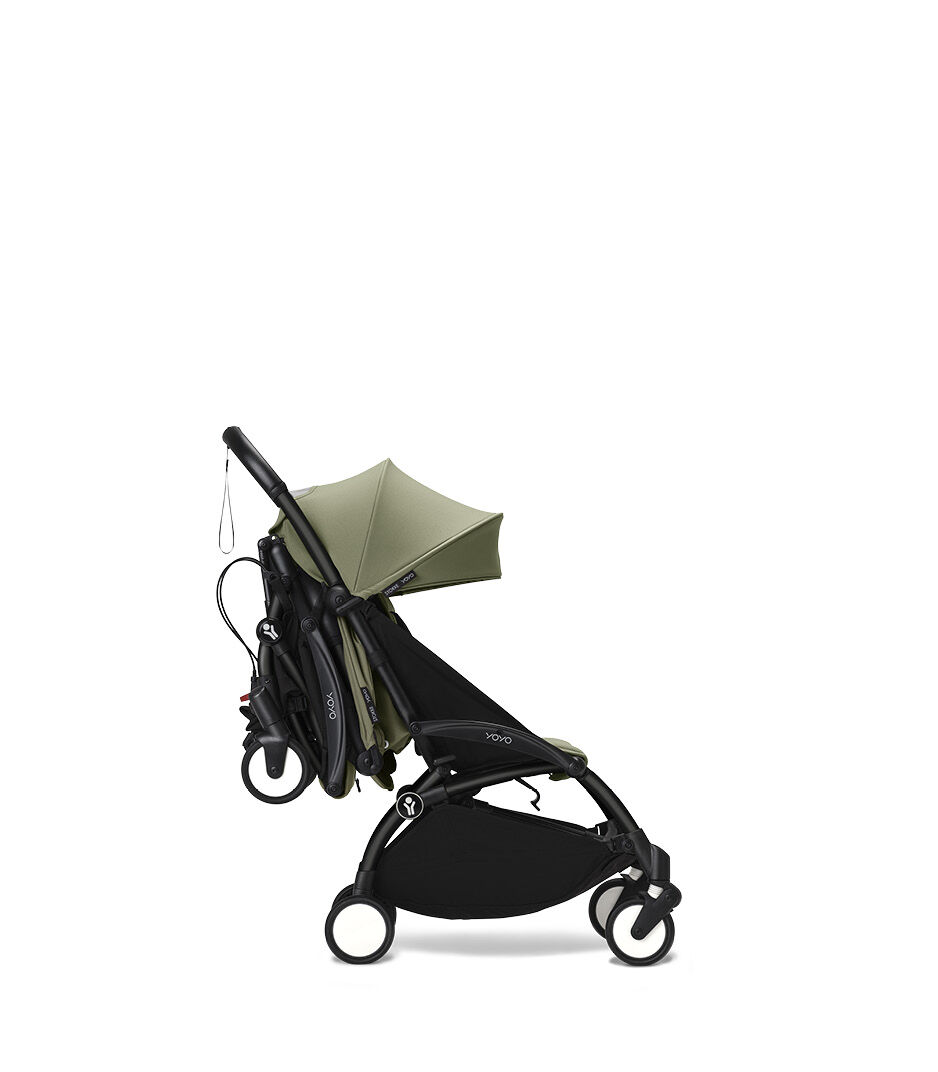 Stokke® YOYO3® 6+ Olive. Black Frame. Connect, folded.